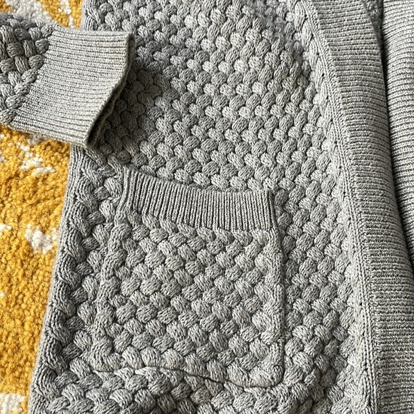 LL Bean basket weave gray, open cardigan XS - Picture 4 of 5